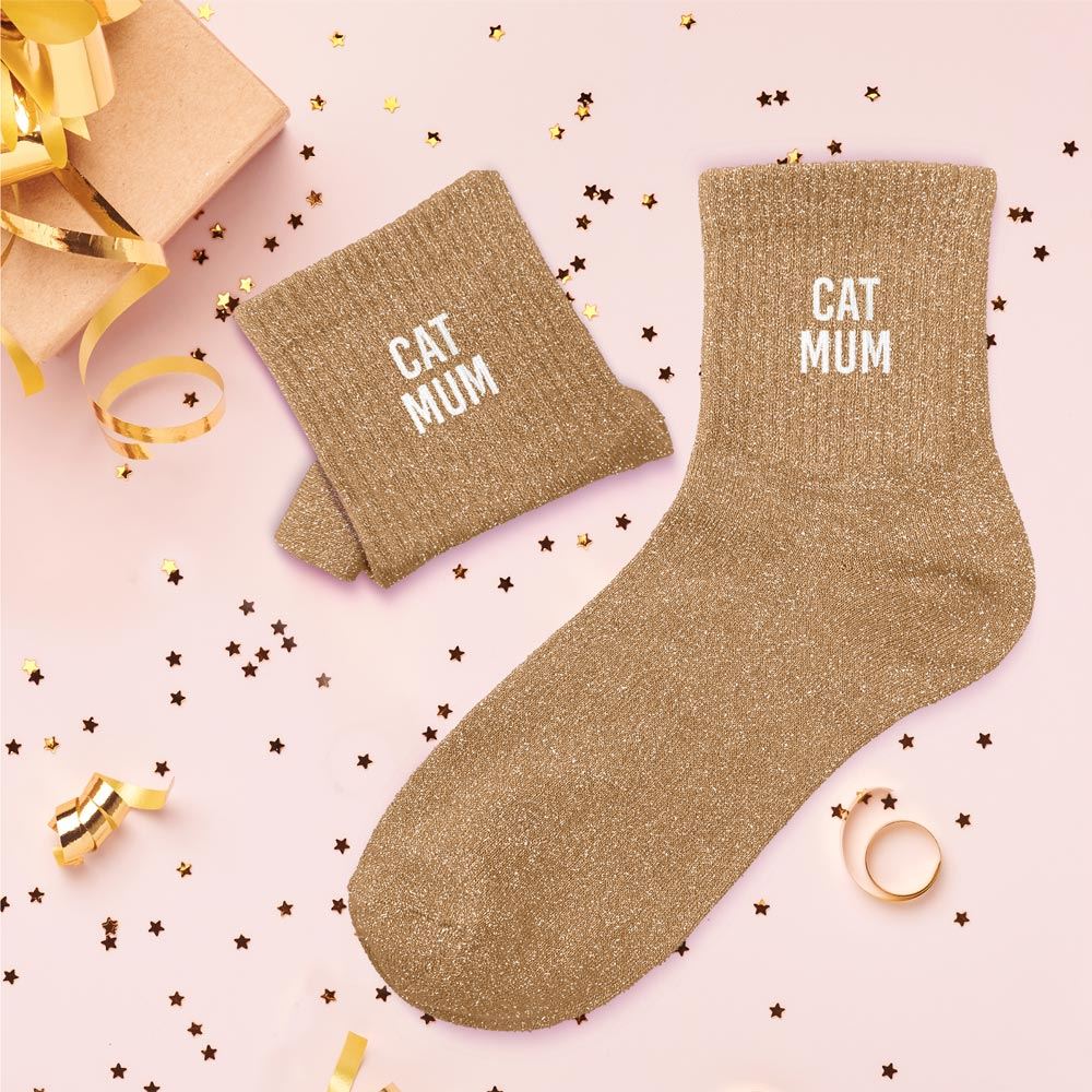 Chaussettes paillettes cat mum