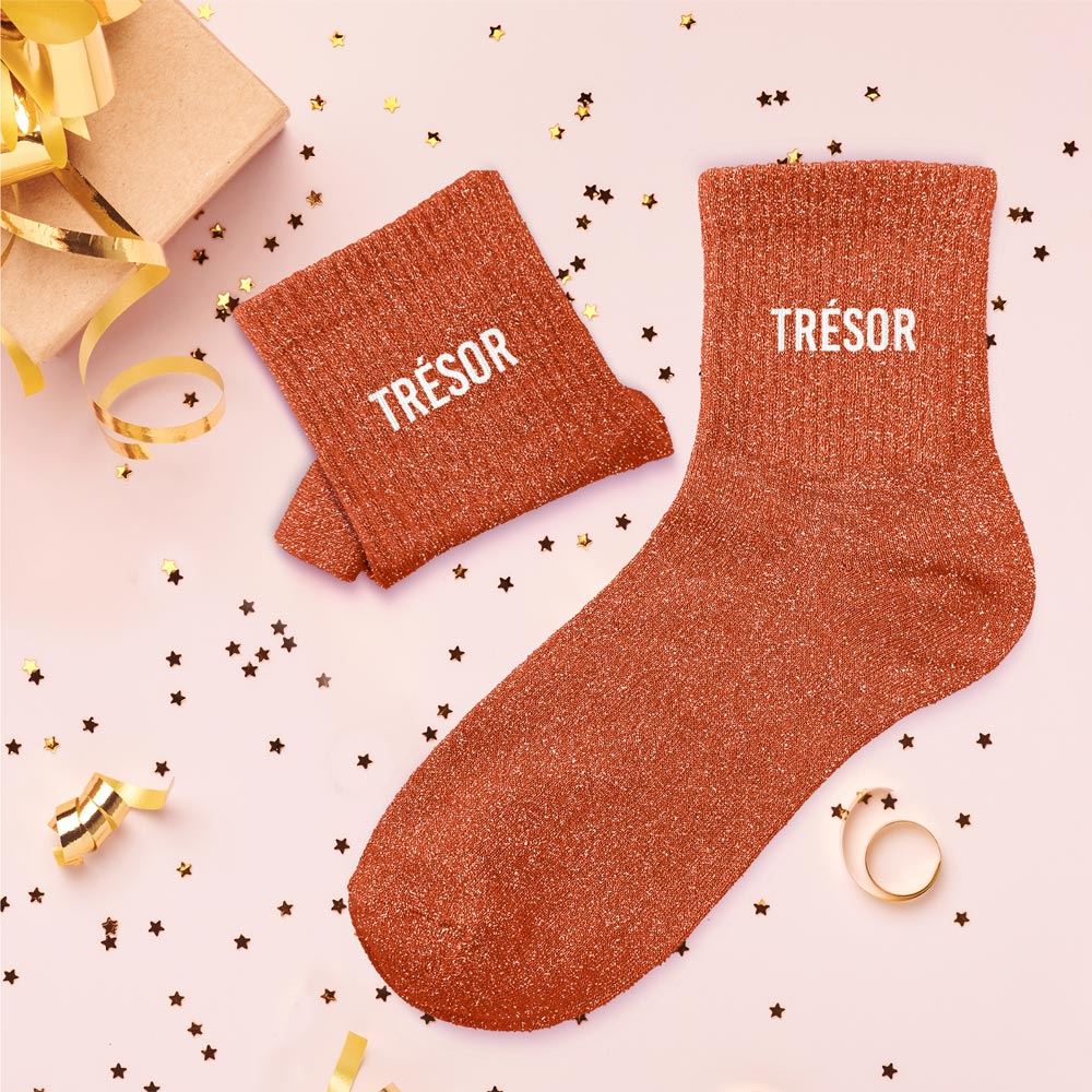 Chaussettes paillettes tresor