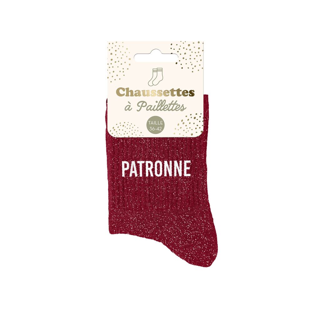 Chaussettes paillettes patronne