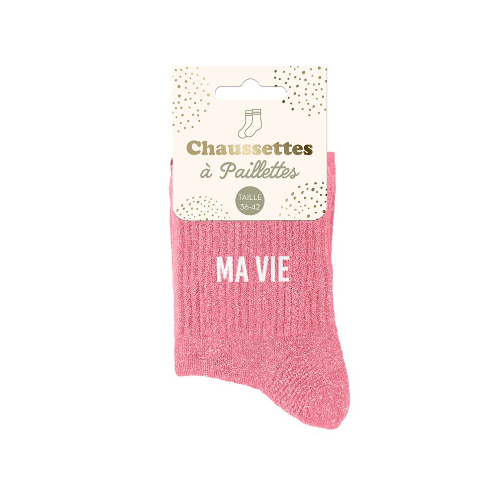 Chaussettes paillettes ma vie