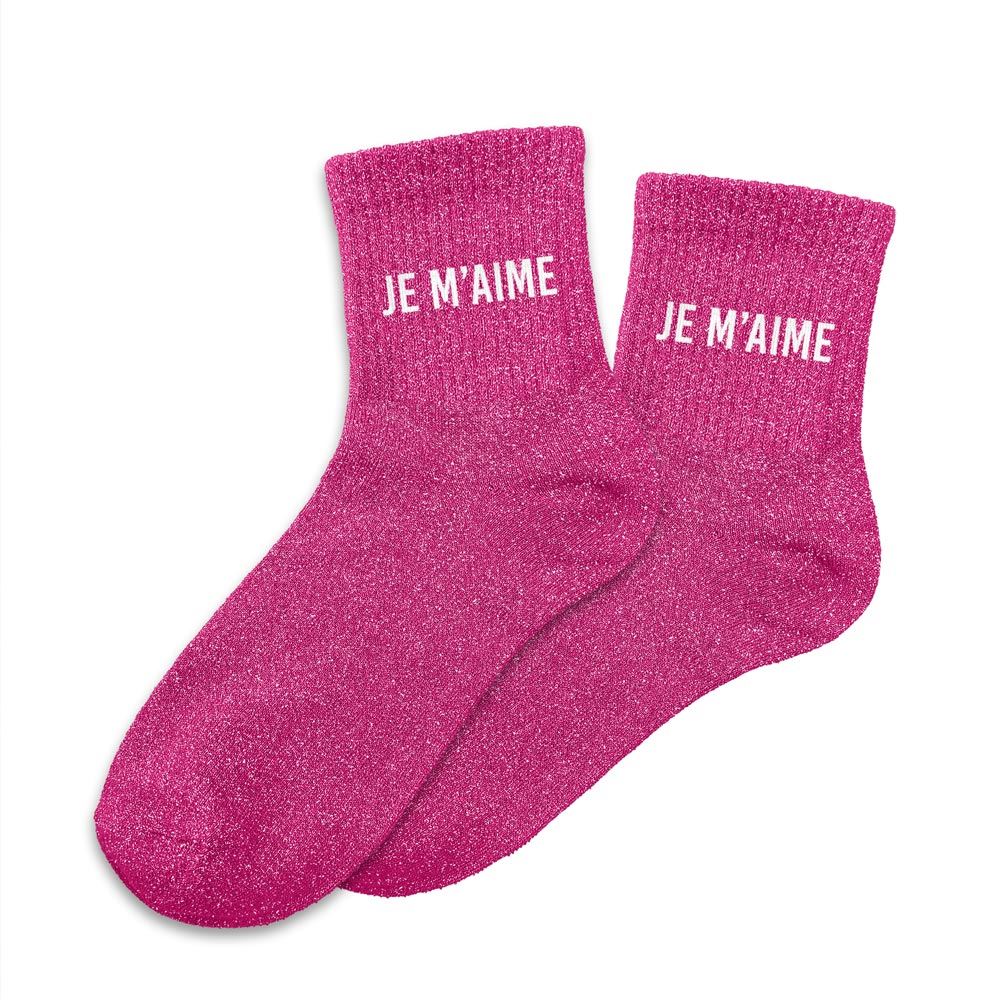 Chaussettes paillettes je m aime