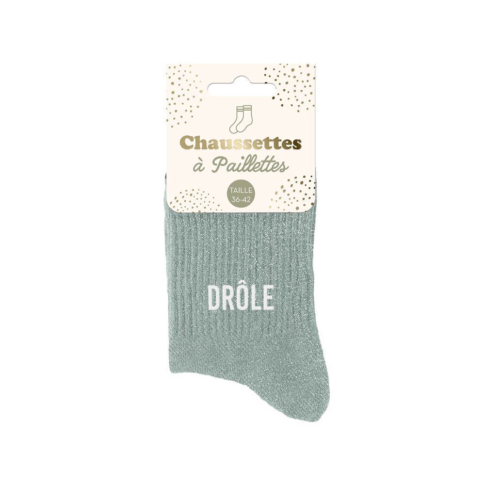 Chaussettes paillettes drole
