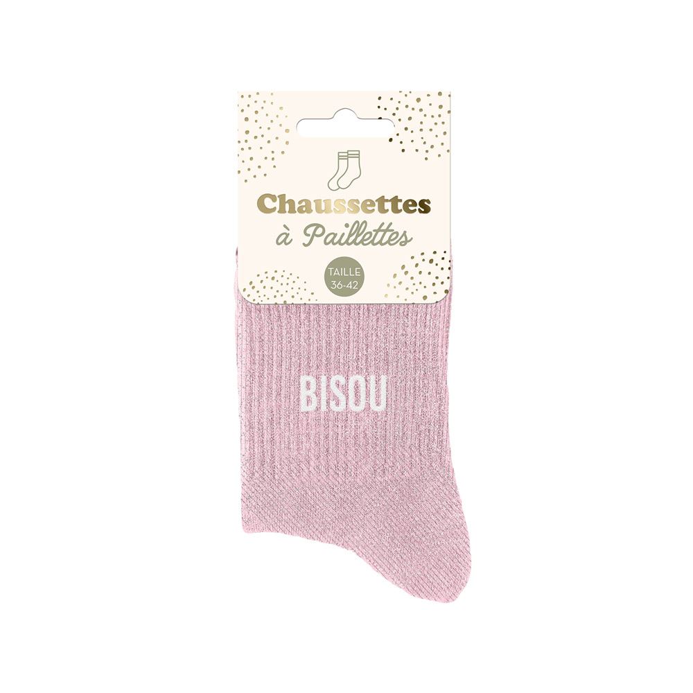 Chaussettes paillettes bisou