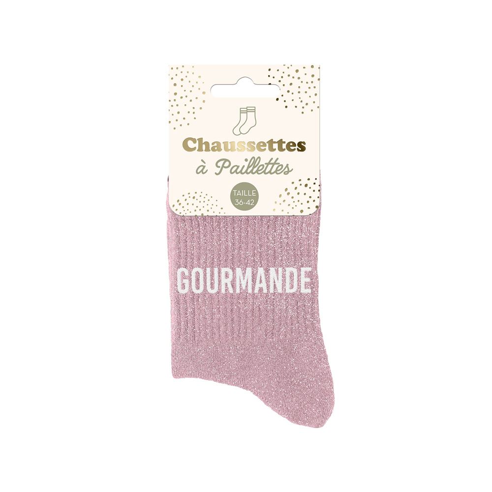 Chaussettes paillettes gourmande