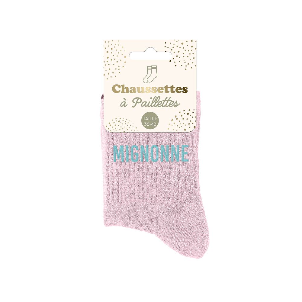 Chaussettes paillettes mignonne