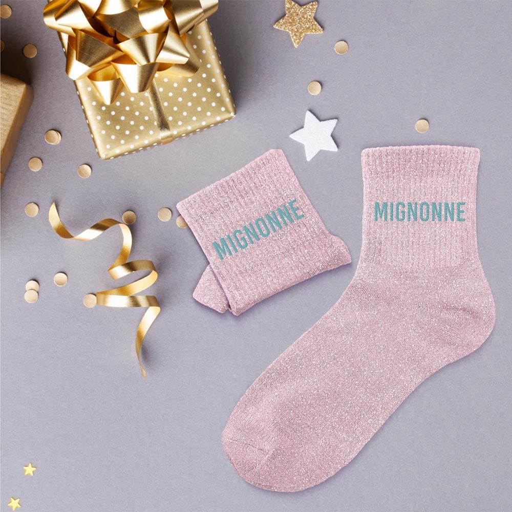 Chaussettes paillettes mignonne