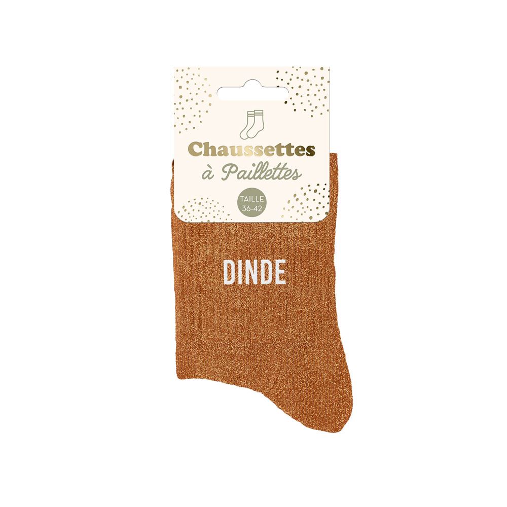 Chaussettes paillettes dinde