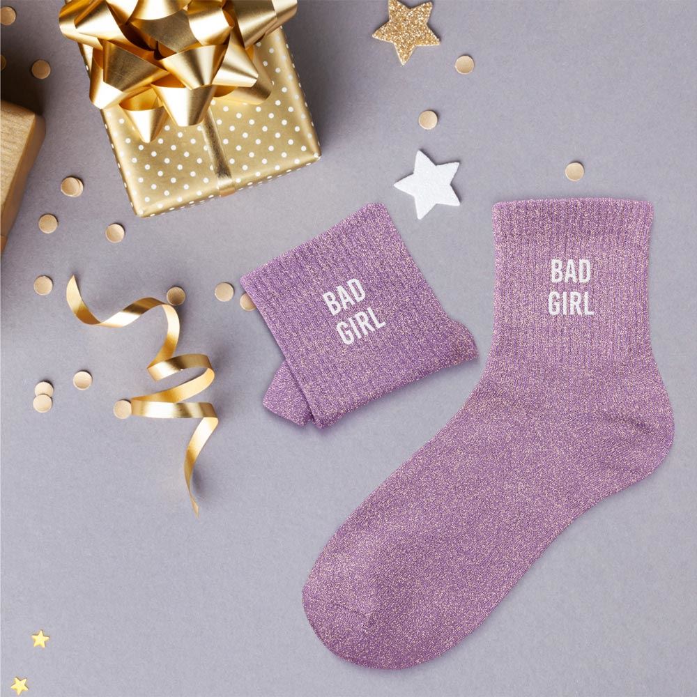 Chaussettes paillettes bad girl