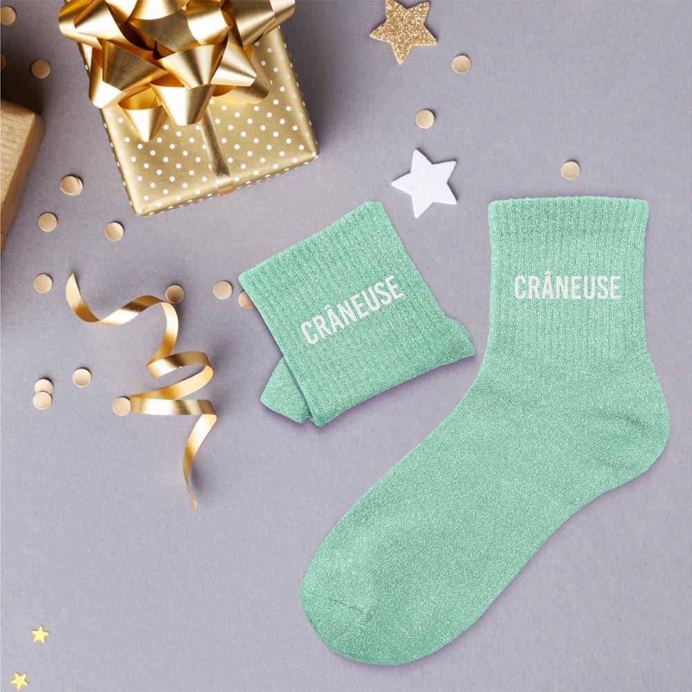 Chaussettes paillettes craneuse