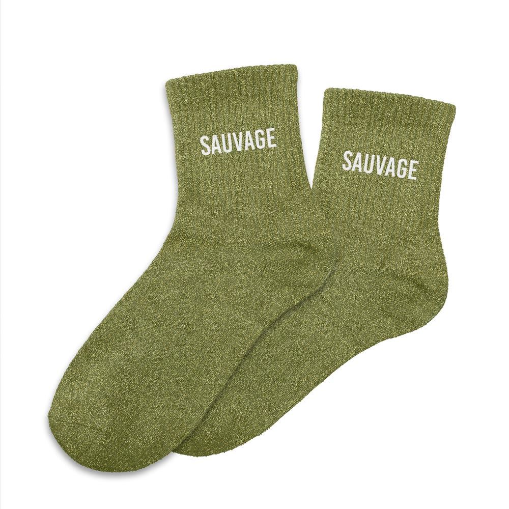 Chaussettes paillettes sauvage