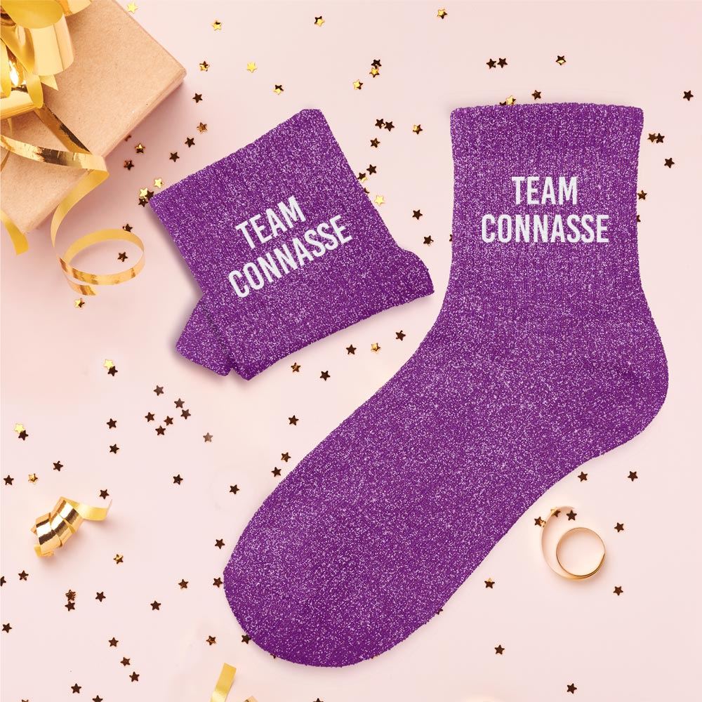 Chaussettes paillettes team connasse
