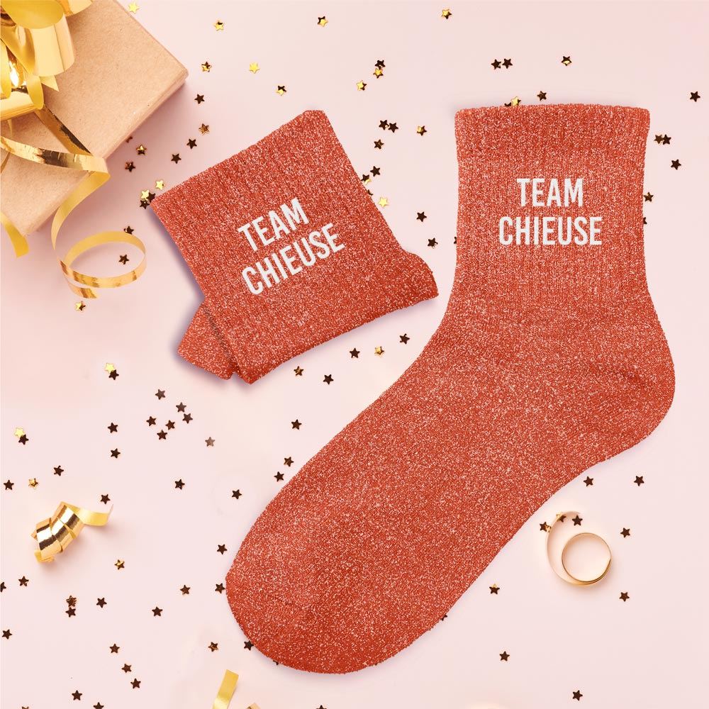 Chaussettes paillettes team chieuse
