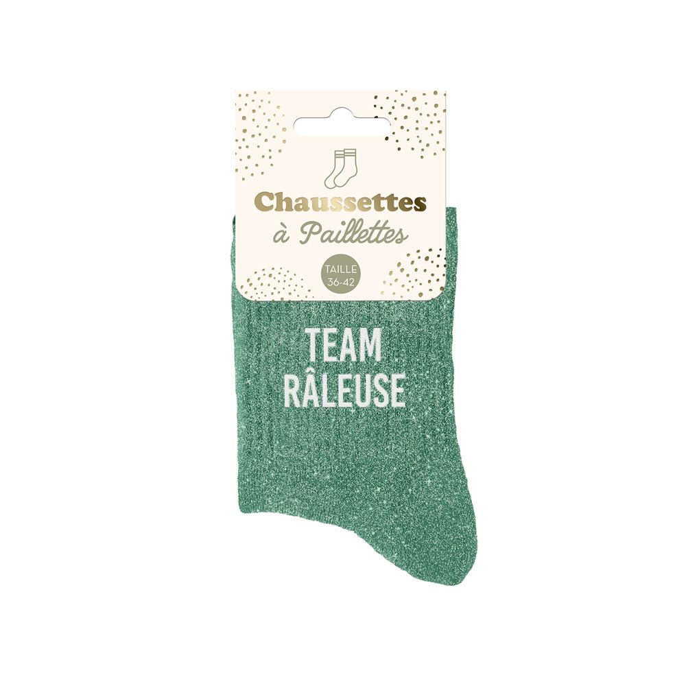 Chaussettes paillettes team raleuse
