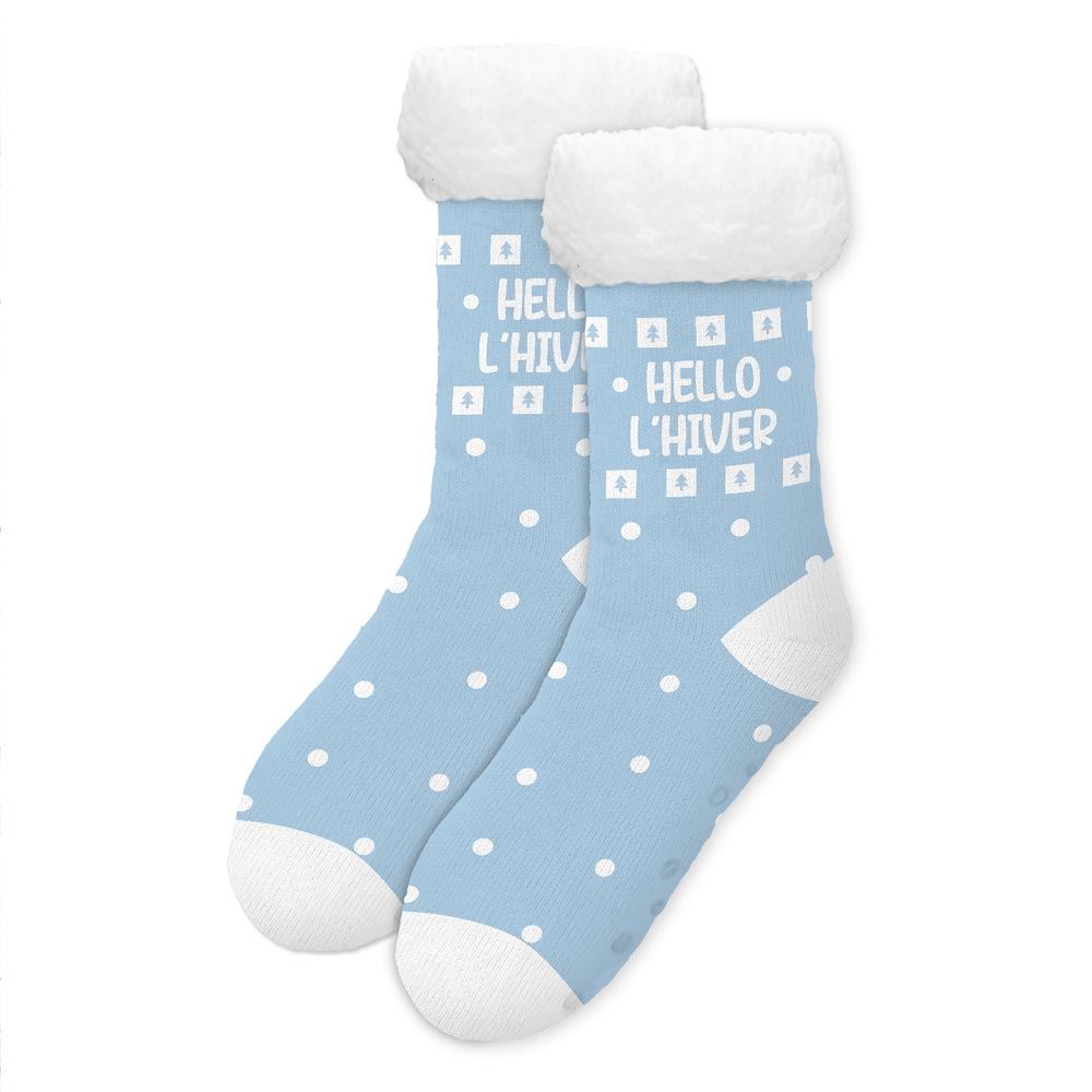 Chaussettes moumoute "hello l hiver"