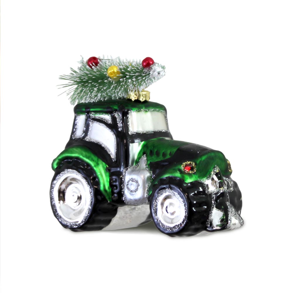 Boule noel tracteur
