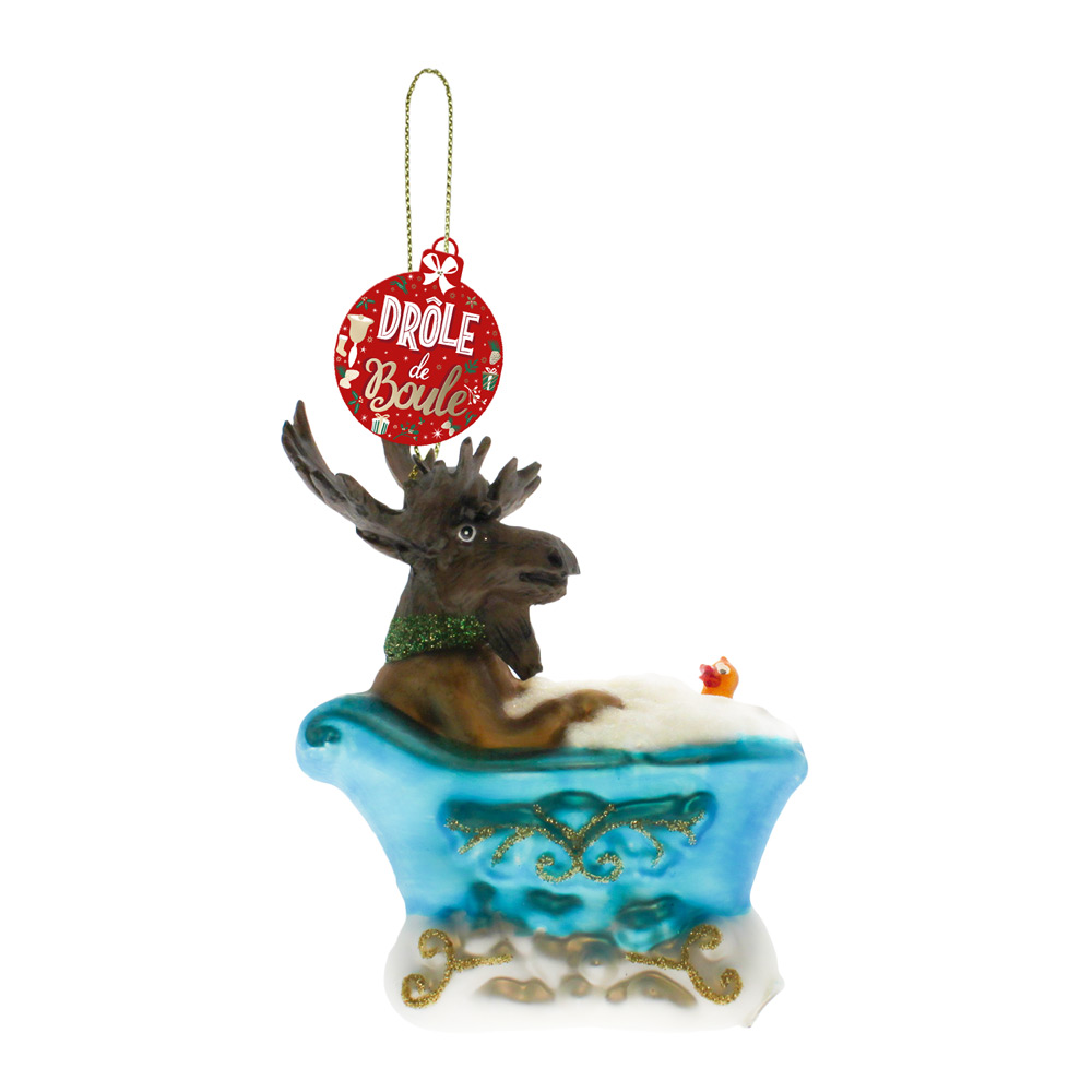 Boule noel renne baignoire