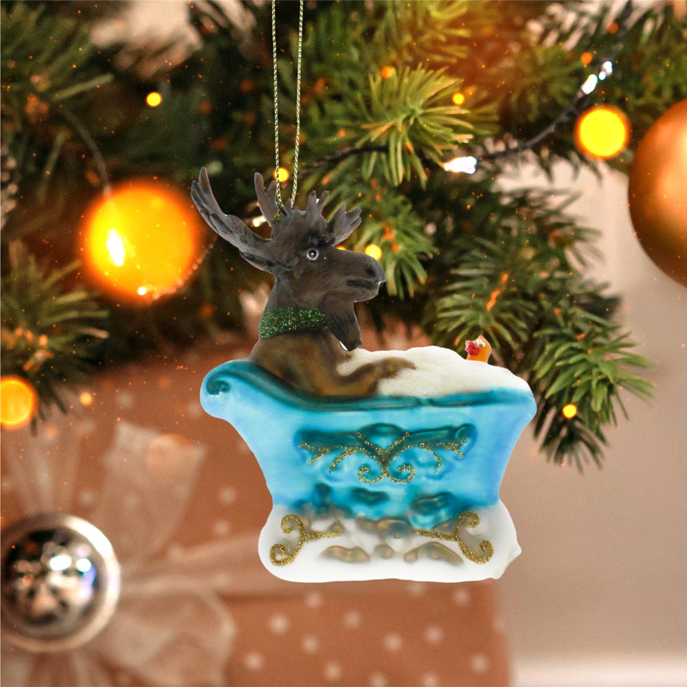 Boule noel renne baignoire