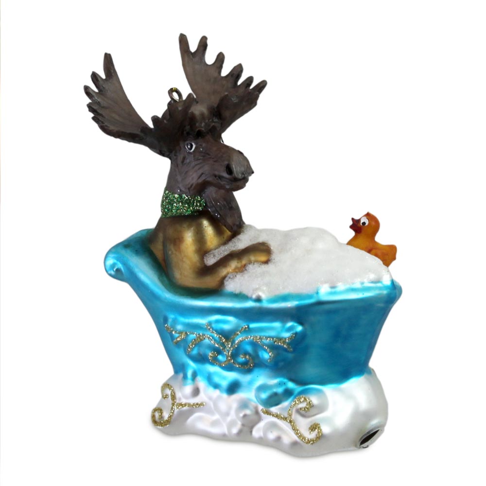 Boule noel renne baignoire