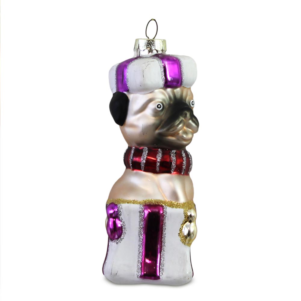 Boule noel chien paquet cadeau