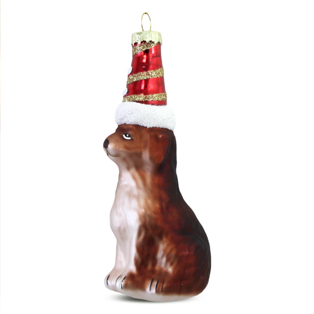 Boule noel chien chapeau