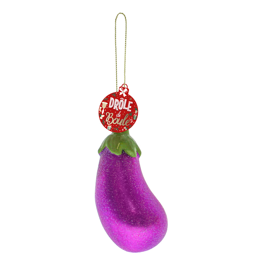 Boule noel aubergine