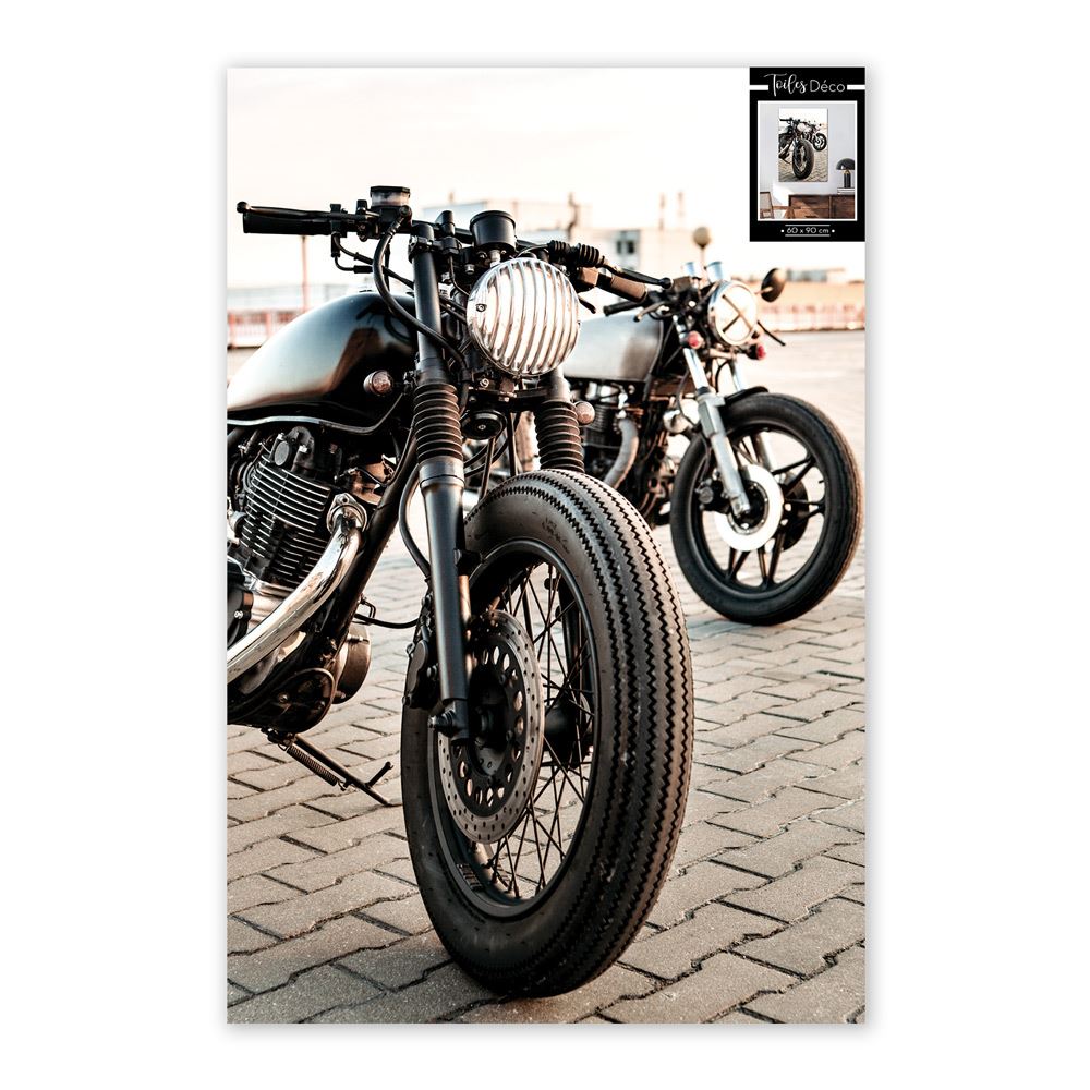 Toile moto vintage 60x90cms