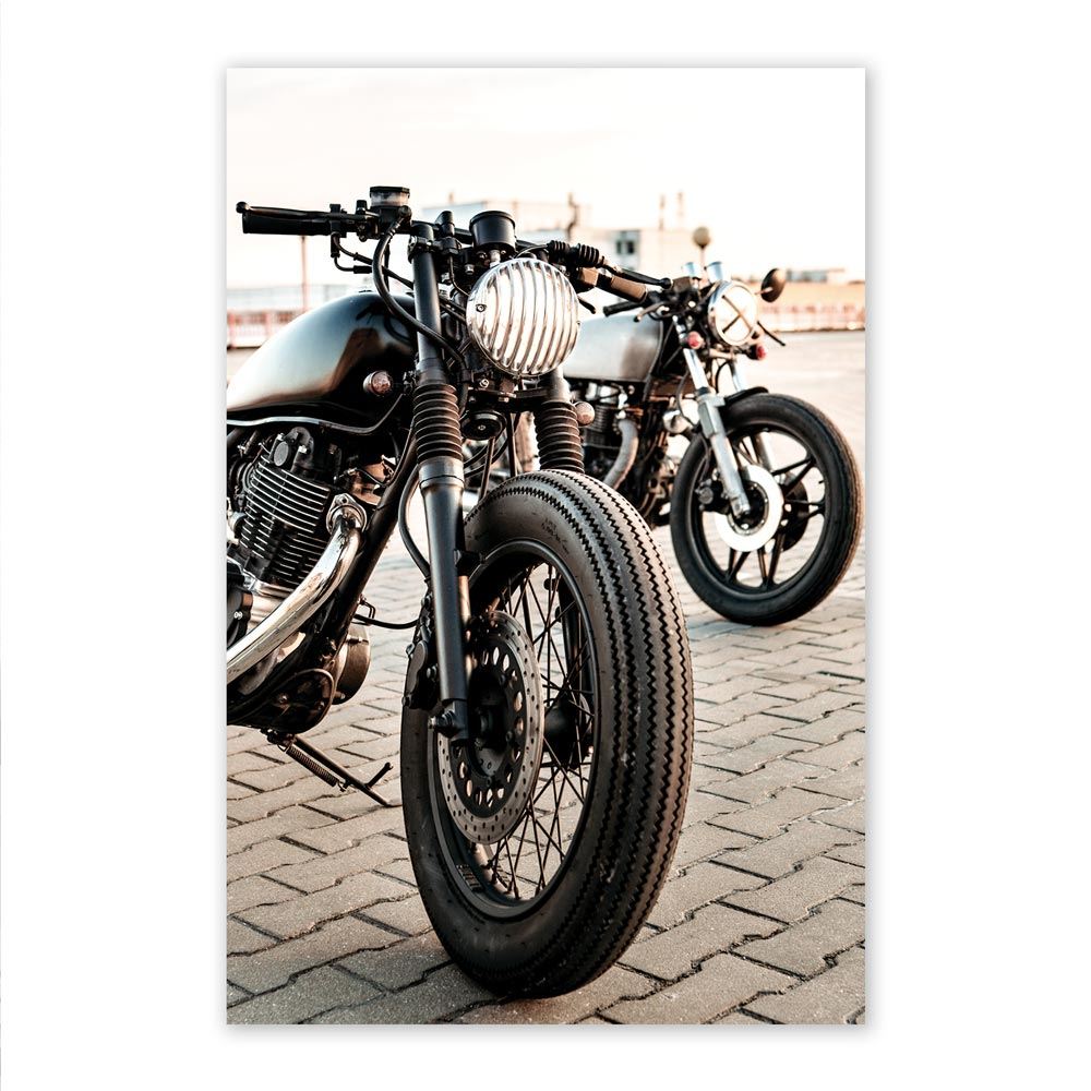 Toile moto vintage 60x90cms