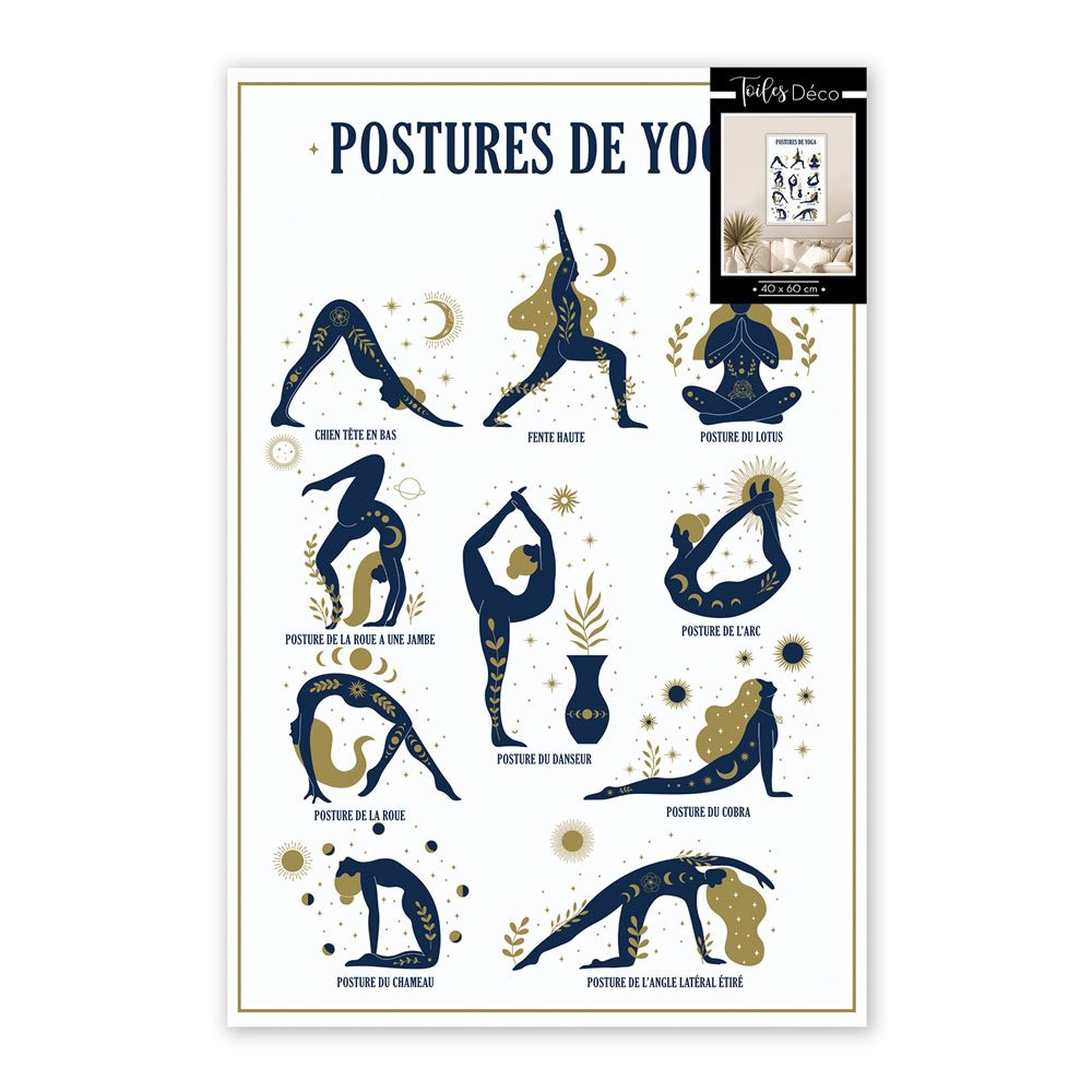 Toile deco yoga 40x60cms