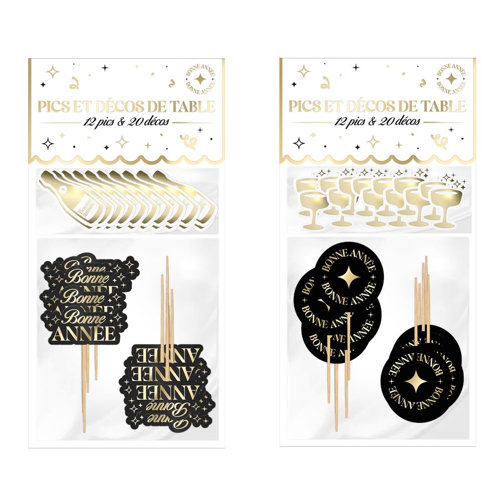 Pics deco "bonne annee" 2mods /24pcs