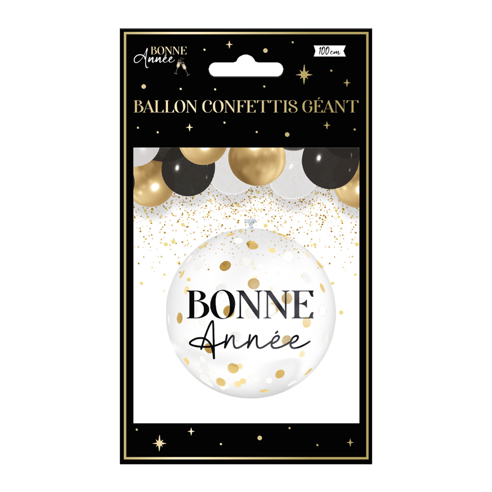 Ballon confettis geant bonne annee