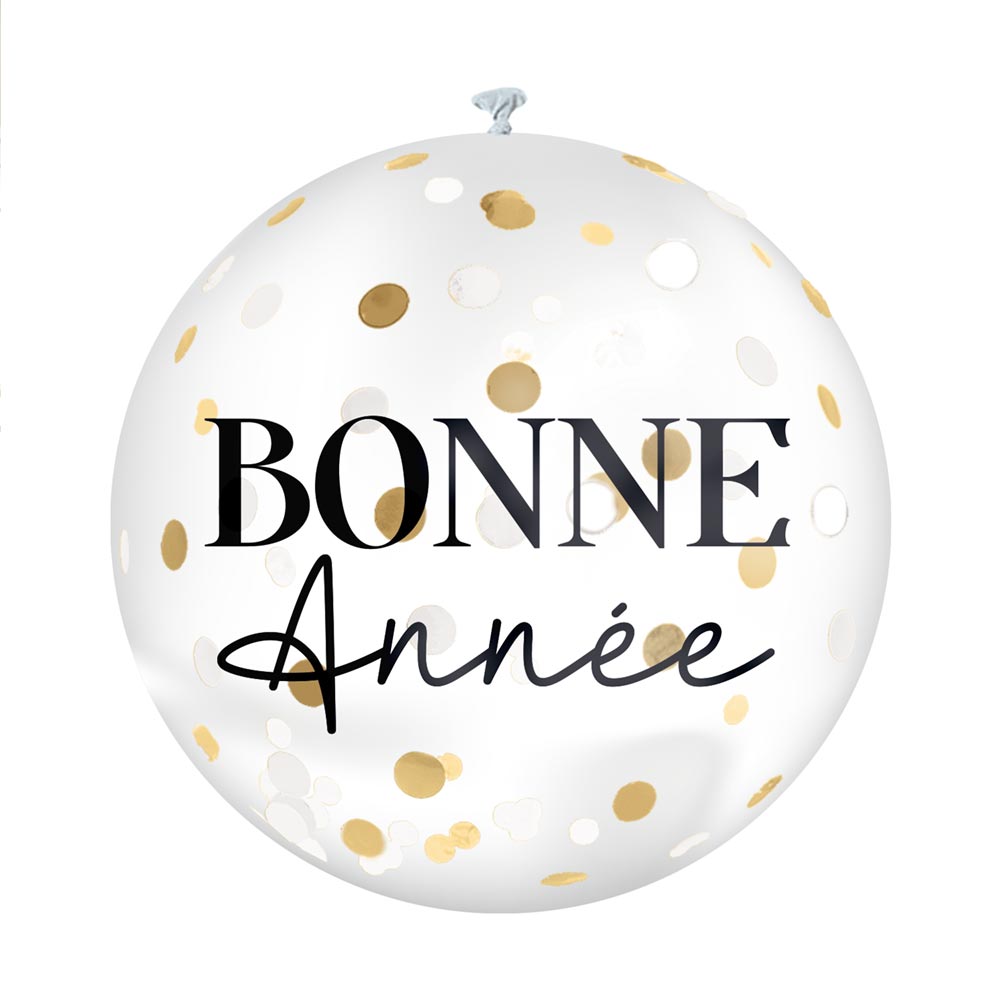 Ballon confettis geant bonne annee