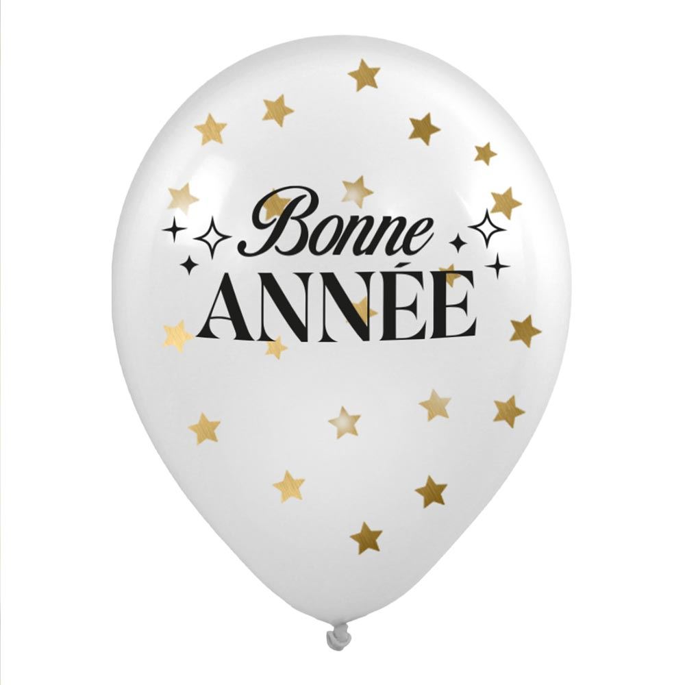 Sachet 6 ballons confettis bonne annee
