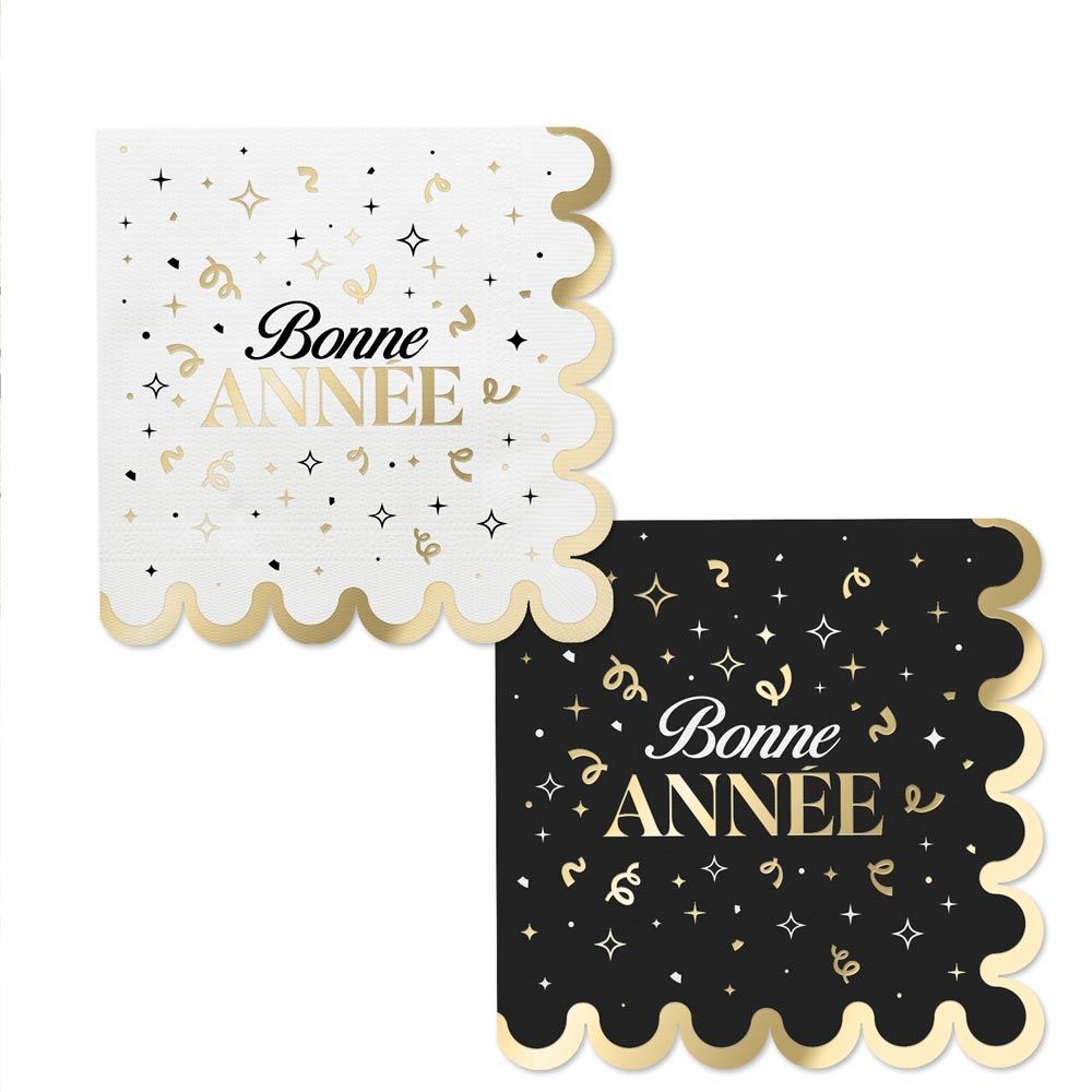 Pack 10 serviettes "bonne annee" 2mods /24pcs