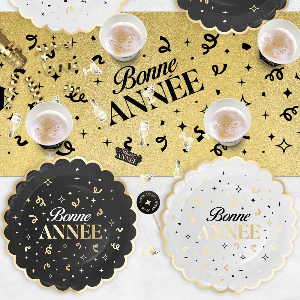 Pack 6 assiettes "bonne annee" 2mods /24pcs