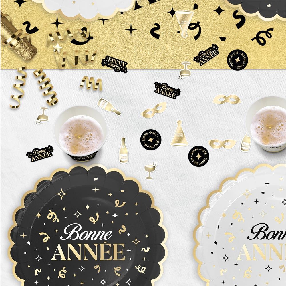 Sachet 60 deco de table "bonne annee" 2 mods /24pcs