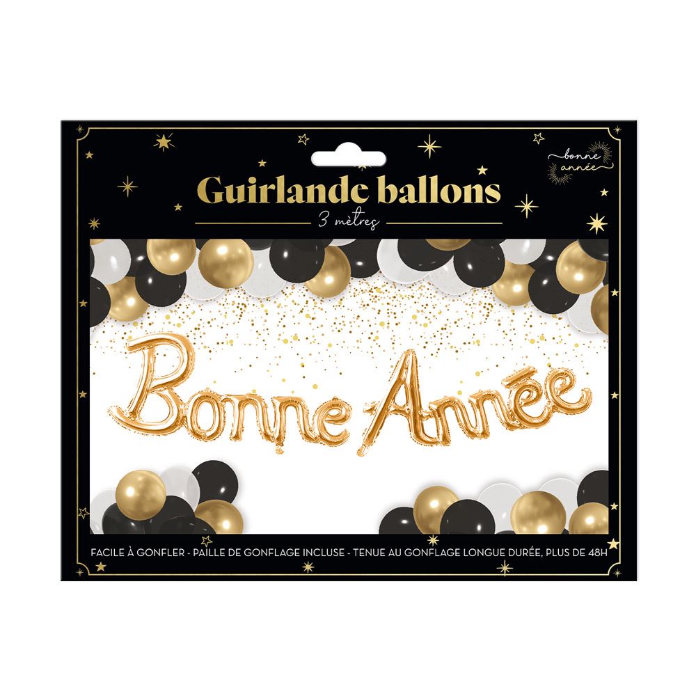 Guirlande ballons mots "bonne annee"