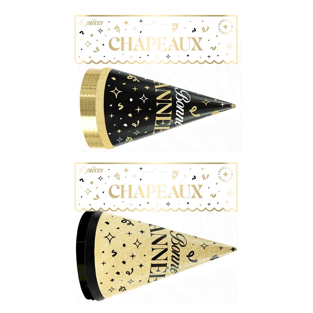 Pack 6 chapeaux bonne annee 2mods /12pcs