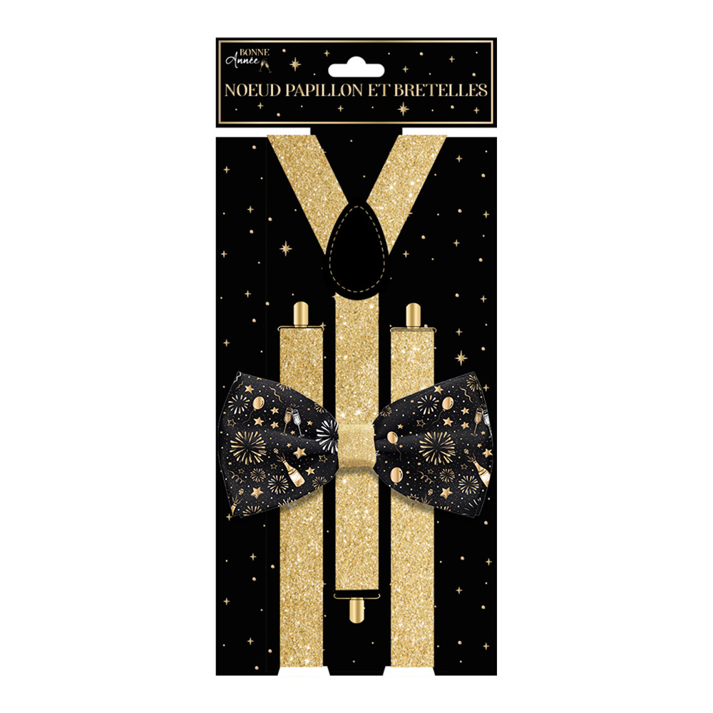 Pack noeud papillon+bretelles bonne annee
