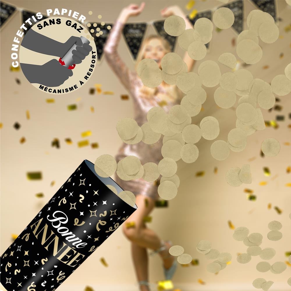 Sachet 4 mini canons confettis "bonne annee"