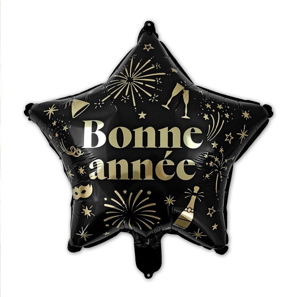 Ballon metal etoile "bonne annee"
