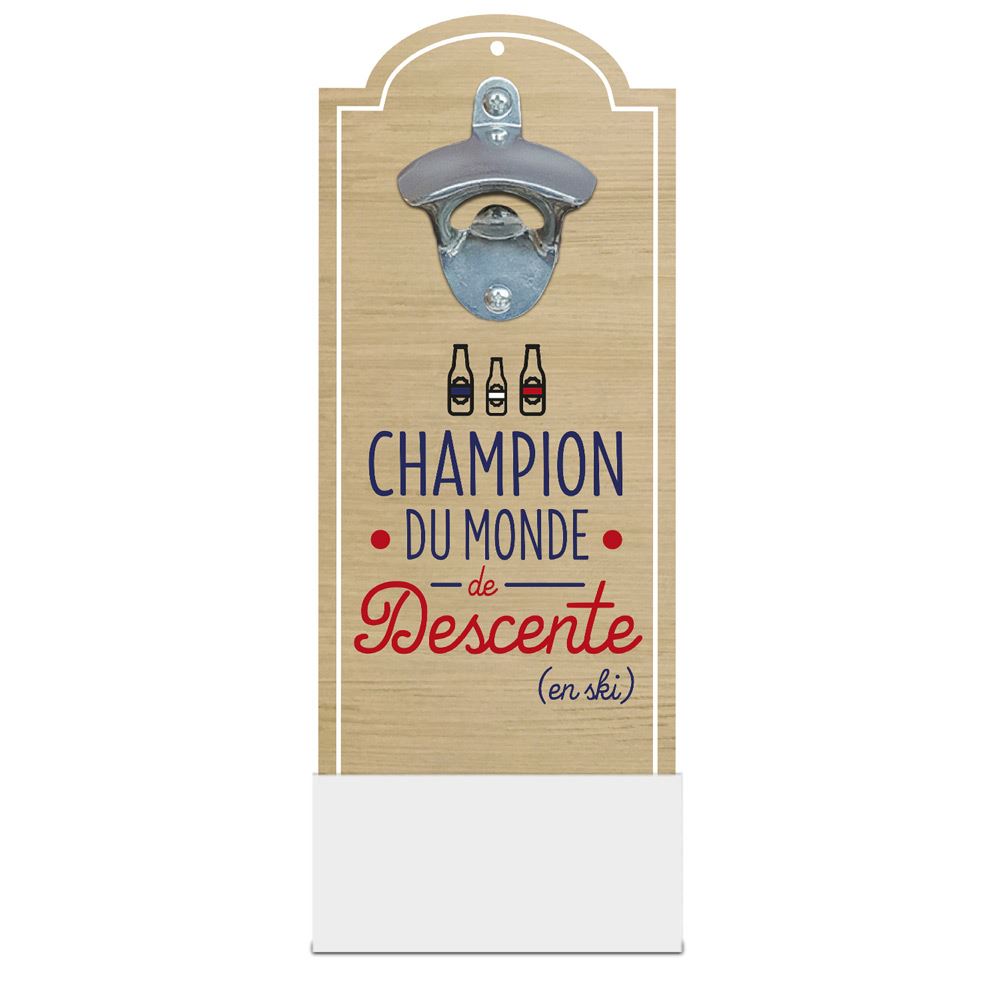 Decapsuleur mural "champion du monde de descente"