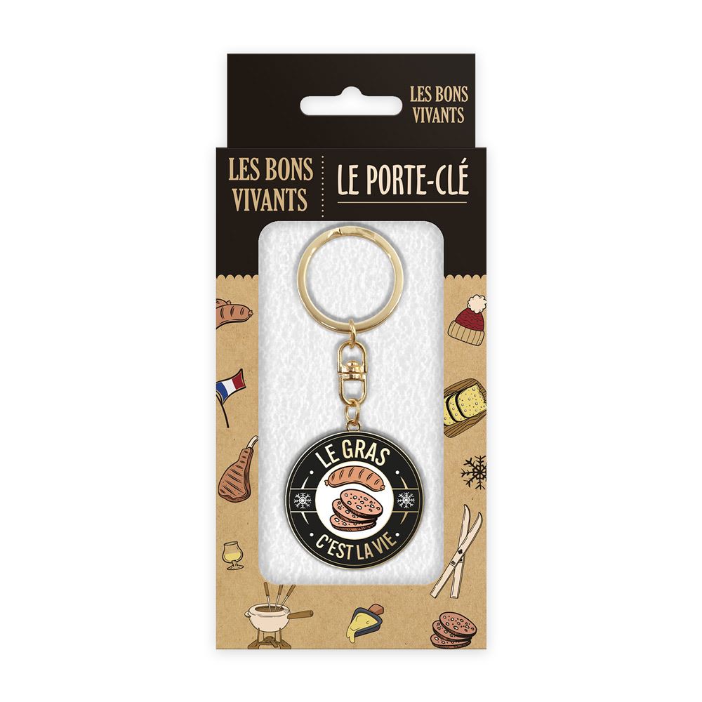 Porte cle "le gras c est la vie"
