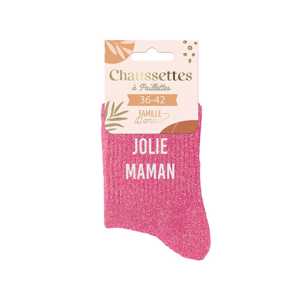Chaussettes paillettes jolie maman