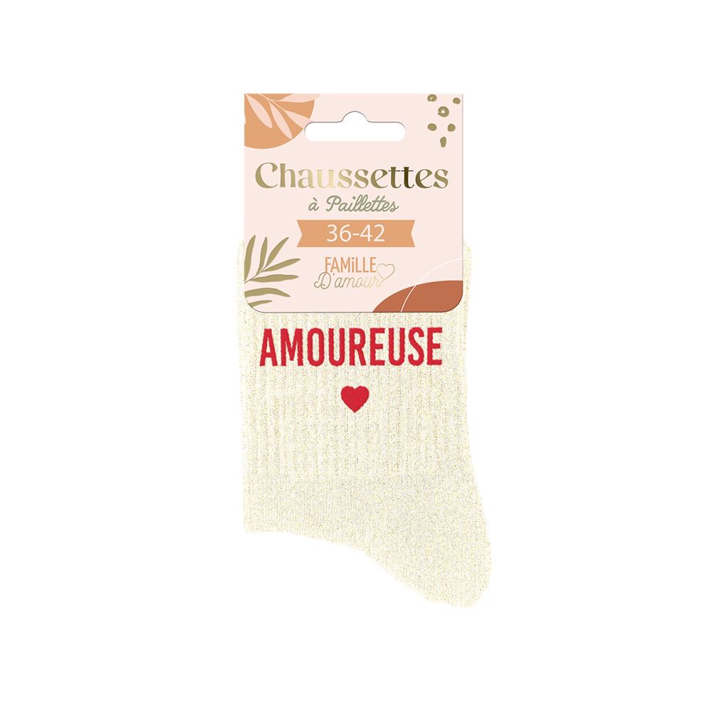 Chaussettes paillettes amoureuse