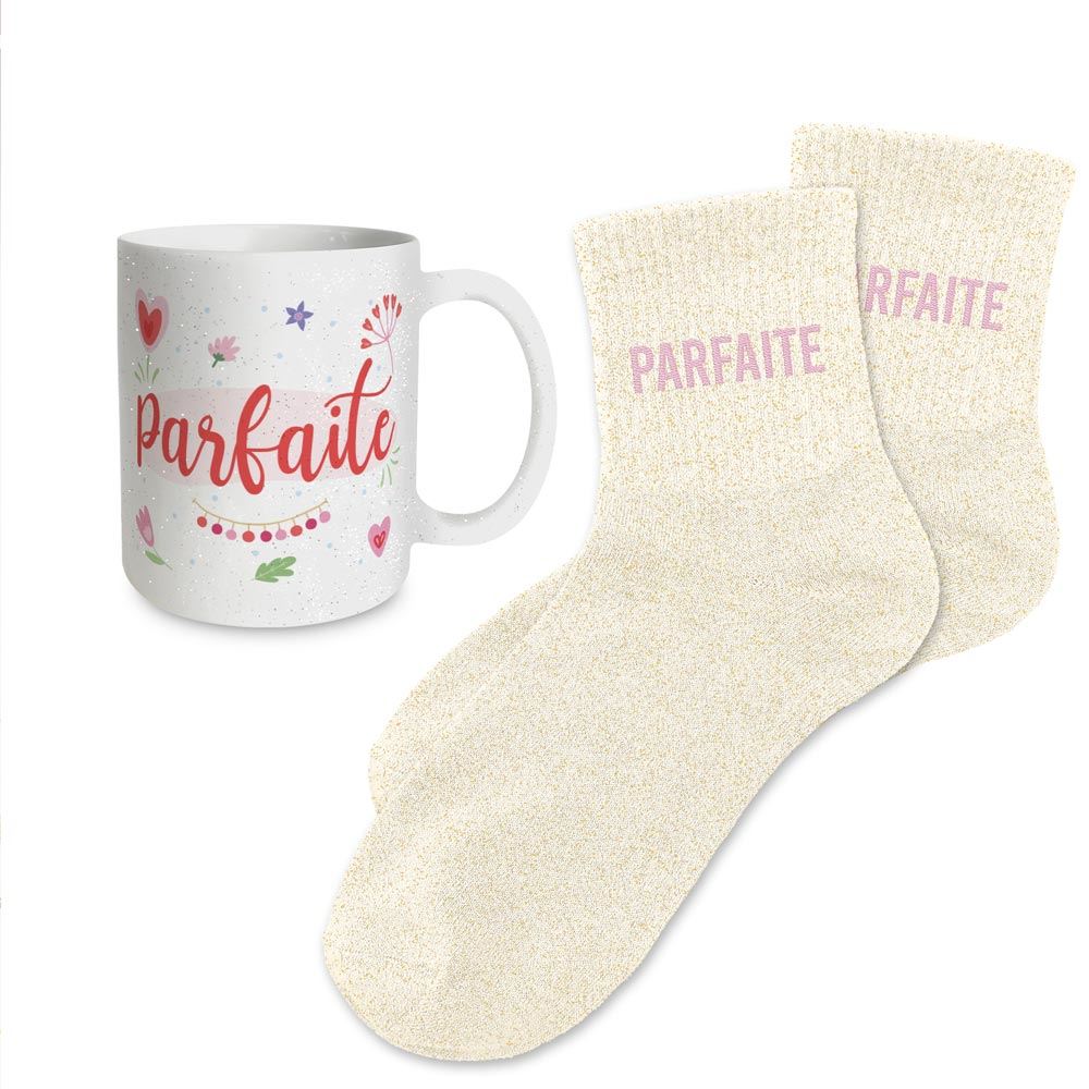 Coffret mug chaussettes a paillettes parfaite