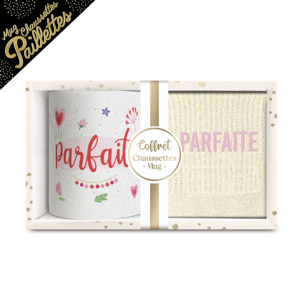 Coffret mug chaussettes a paillettes parfaite