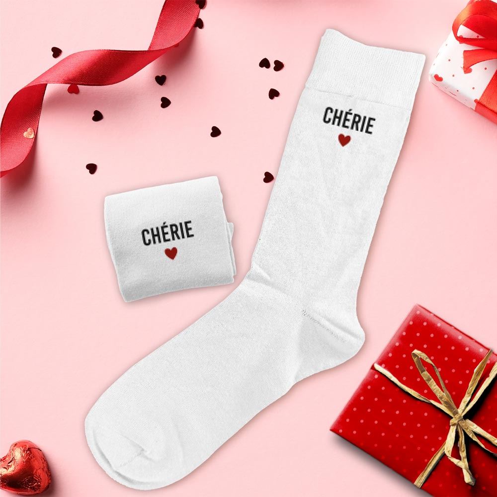 Paire de chaussettes à paillettes pour femme - Saint-Valentin