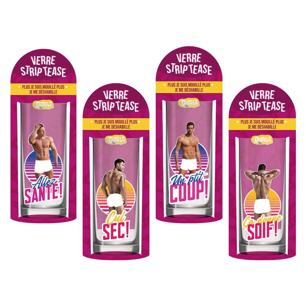 Verre striptease homme 4mods /12pcs
