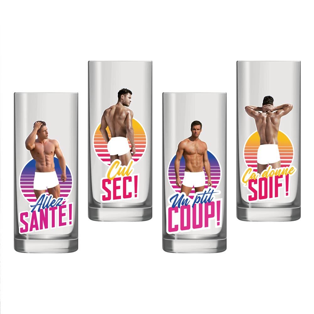 Verre striptease homme 4mods /12pcs