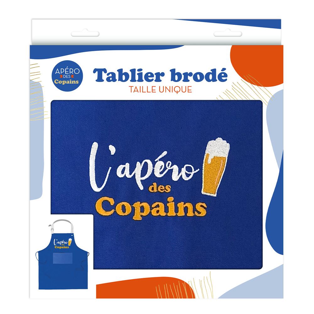 Tablier brode apero des copains